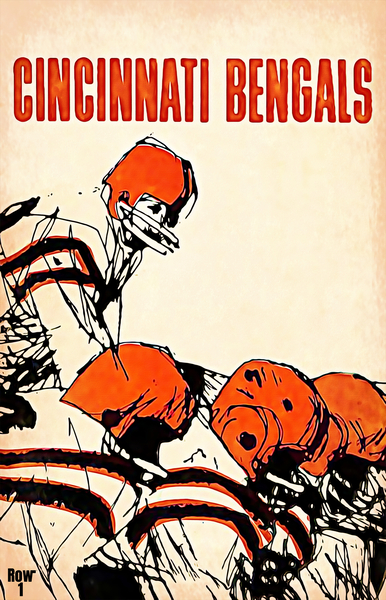 Retro Cincinnati Bengals Line of Scrimmage Art Print