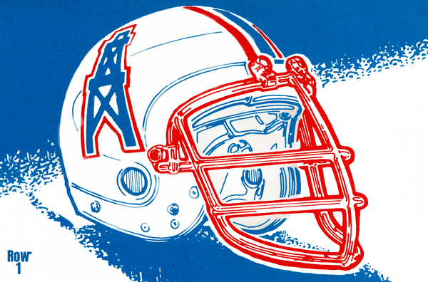 Houston Oilers Throwback Helmet Art by Row One Brand Wall Art