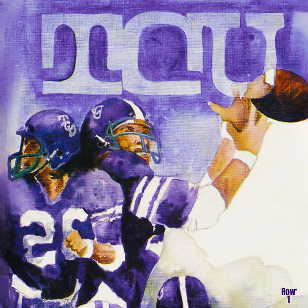 vintage tcu art football players Print
