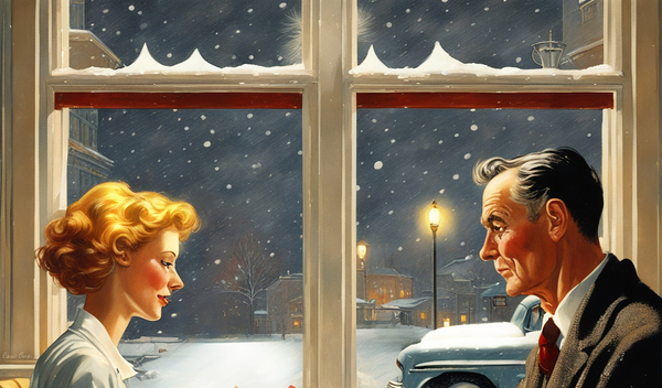 snowy night at the diner  Print