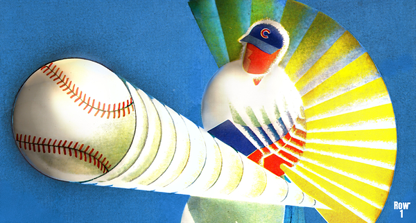 Vintage Cubs Batter Remix Art Print