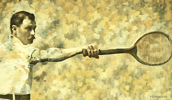 the backhand vintage tennis art Print