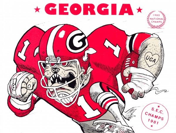 1981 Georgia Bulldogs Jack Davis Print Print
