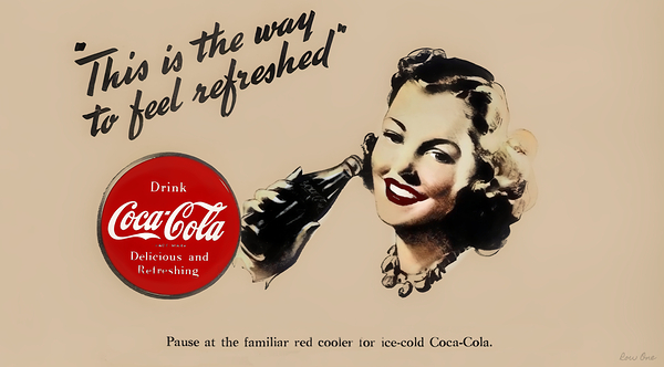 vintage 1940s coke ad wall art Print