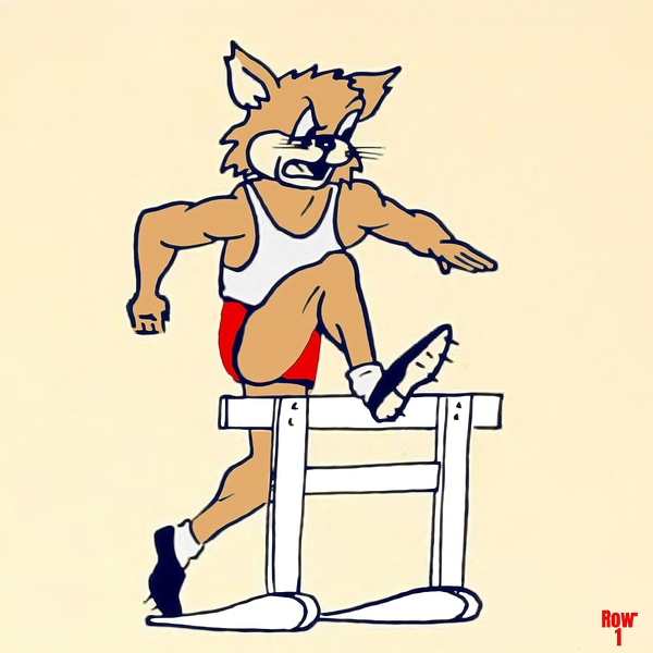 vintage arizona wildcat track cartoon art row1.jp Print