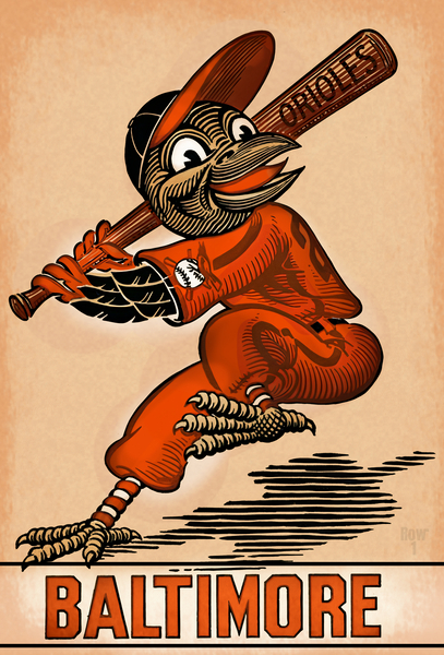 Vintage Baltimore Orioles Art Print
