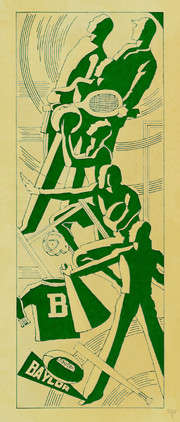 Vintage Art Deco Baylor Sports Art Print