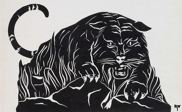 vintage cat mascot art row1 Print