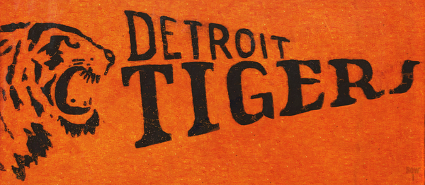 Detroit Tigers Throwback Logo Art Print