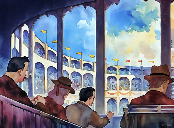 Vintage Stadium Gameday Scene Print