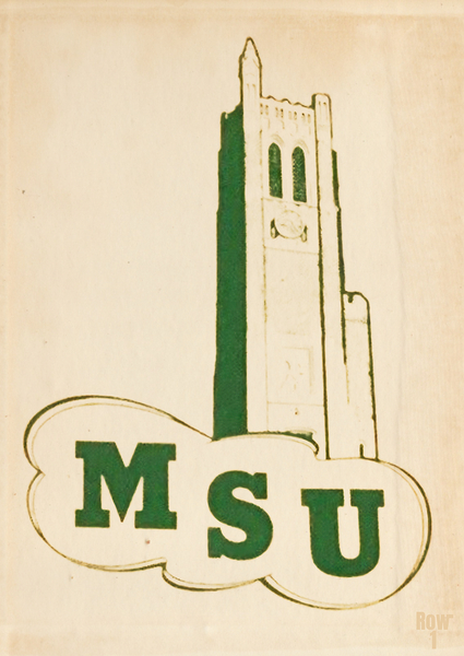 vintage michigan state msu campus art  Print