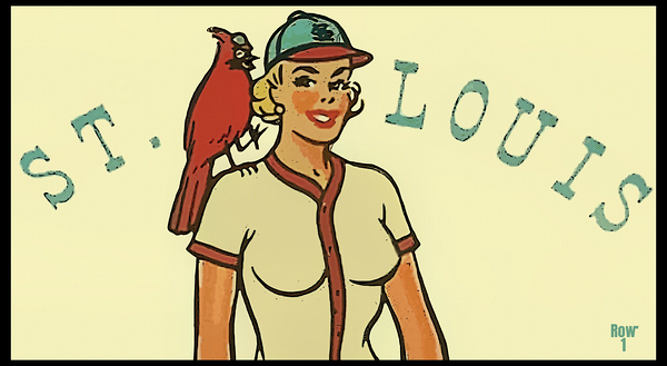 Vintage St. Louis Cardinal Pinup Art Print