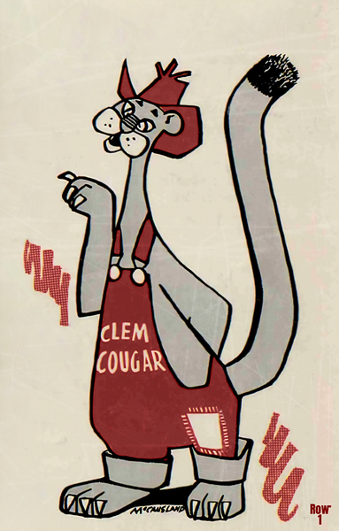 Vintage Clem Cougar Washington State Art Print