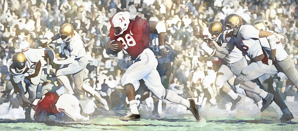 Prentice Gautt Oklahoma Sooner Touchdown Run Print