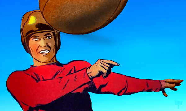 crystal clear blue sky football qb art Print