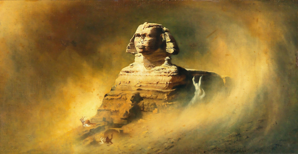 Sphinx Egyptian Art by Karl Wilhelm Diefenbach Print