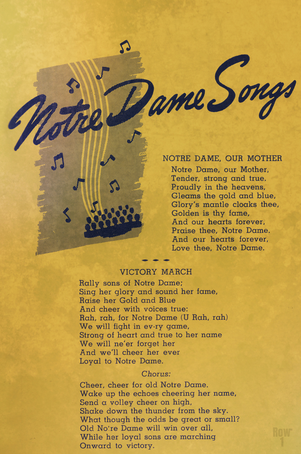 1941 Notre Dame Songs by Row One Brand Wall Art