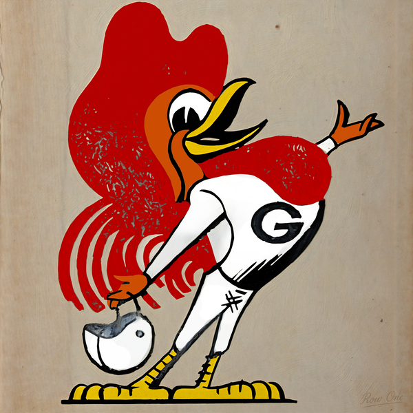 1950s Goebel Rooster Football Cartoon Print