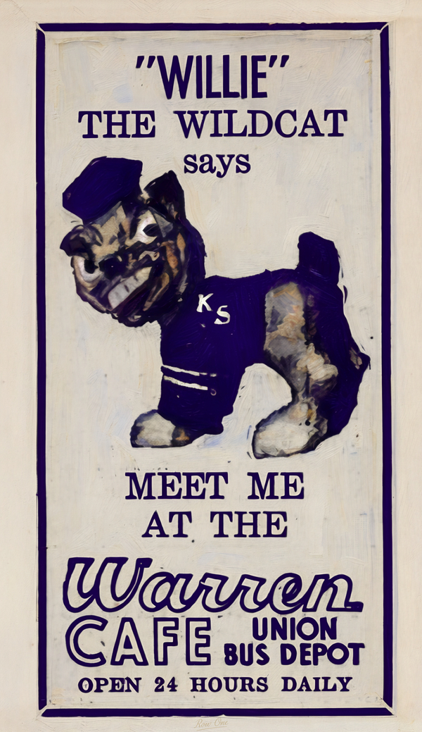 1950s Willie Wildcat Warren Cafe Ad Print