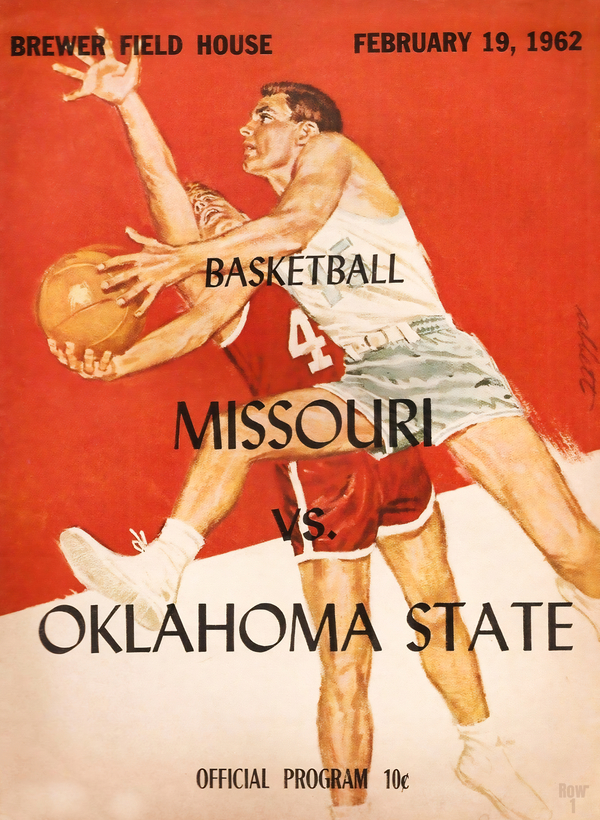 1962 Missouri vs. Oklahoma State Basketball Program Art Print