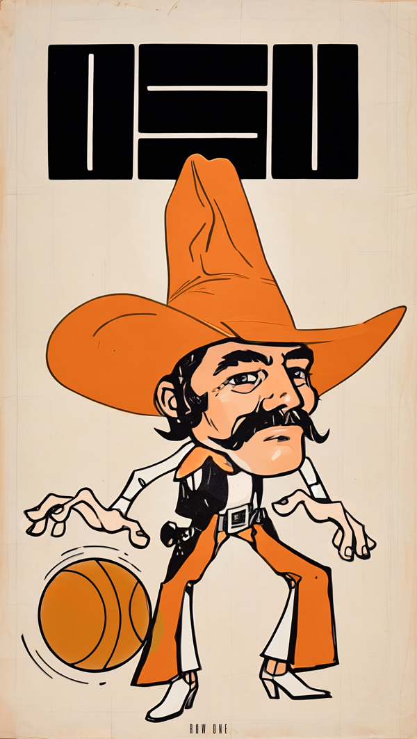 Dick Gilpin OSU Basketball Cartoon Art Print
