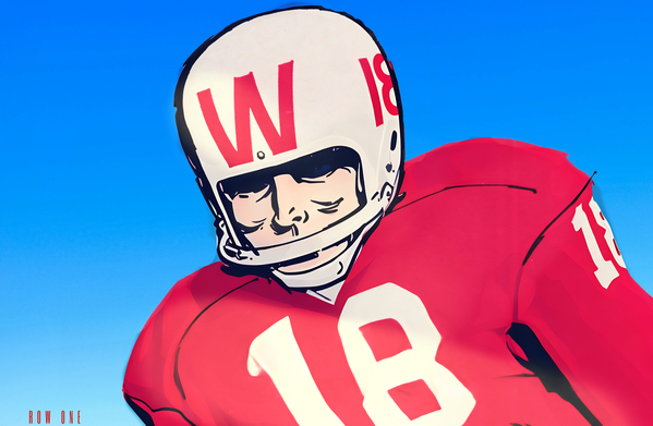 1966 Wisconsin Football Player Art Remix  Print