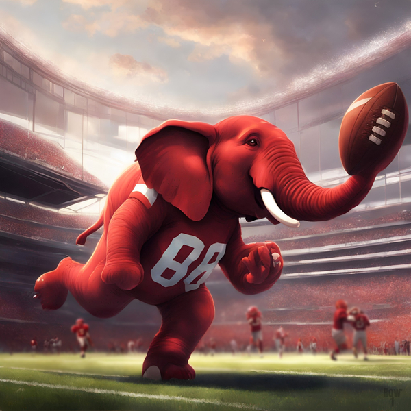 Football Elephant Mascot Art Print