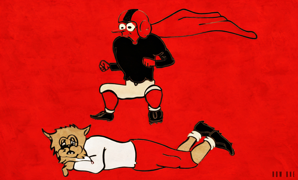 1953 Texas Tech Red Raider Stomping Arizona Wildcat  Print