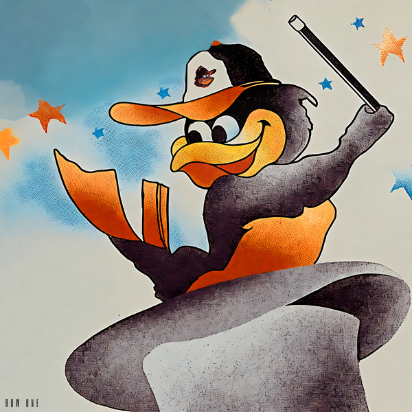 1985 baltimore orioles cartoon art Print