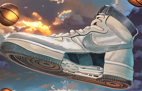 1984 Nike Air Force 1 Shoe Art Remix Print
