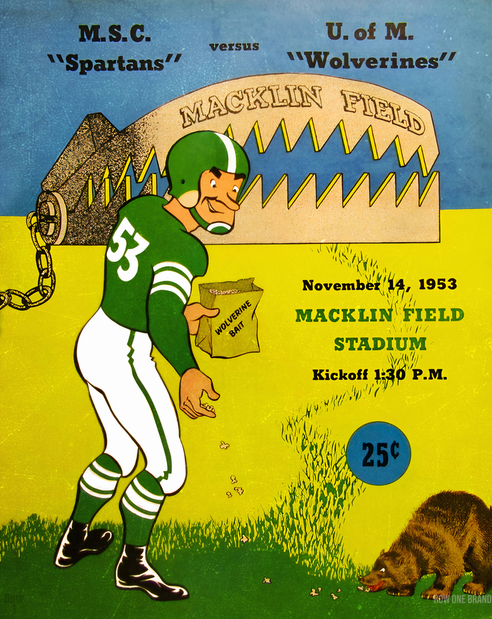 1953 Michigan State Michigan Football Cover Art by Row One