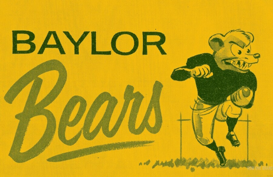 1955 Baylor Bears Cartoon Art by Row One Brand Wall Art