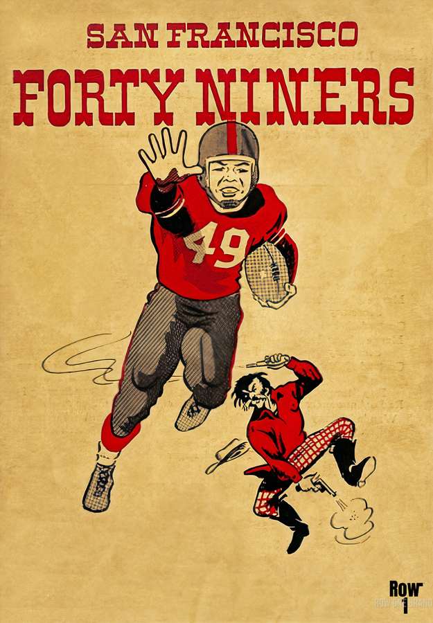 1955 San Francisco Forty Niners Football Art by Row One Brand Wall Art