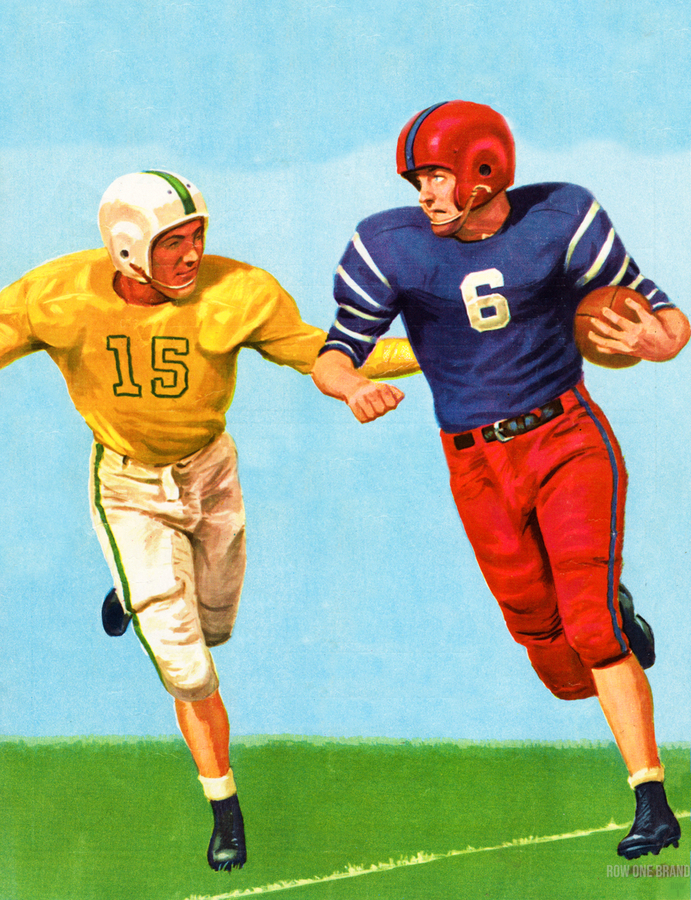 60s vintage FootballT USA製 1959 Vintage Football Art by Row One Brand Wall Art