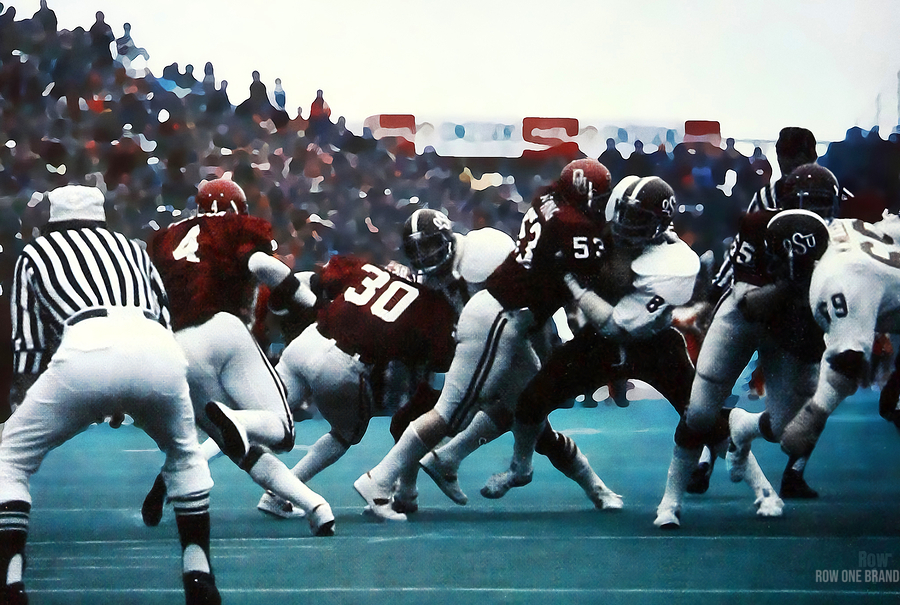 1976 OSU Oklahoma Football Art by Row One Brand Wall Art