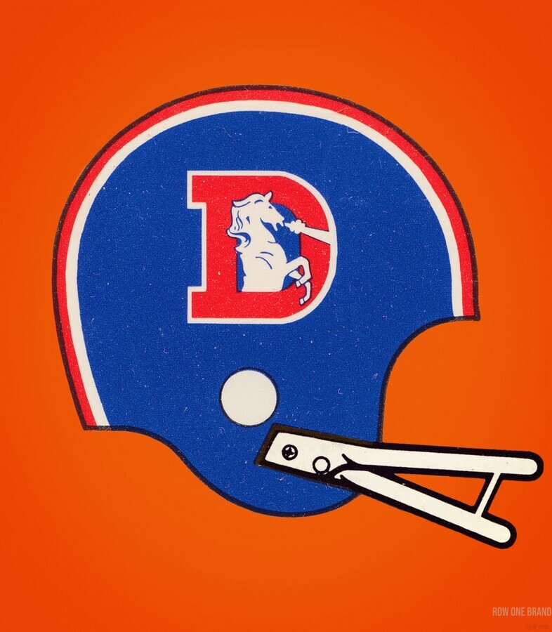 1982 Denver Broncos Football Helmet Art by Row One Brand Wall Art - Main Image