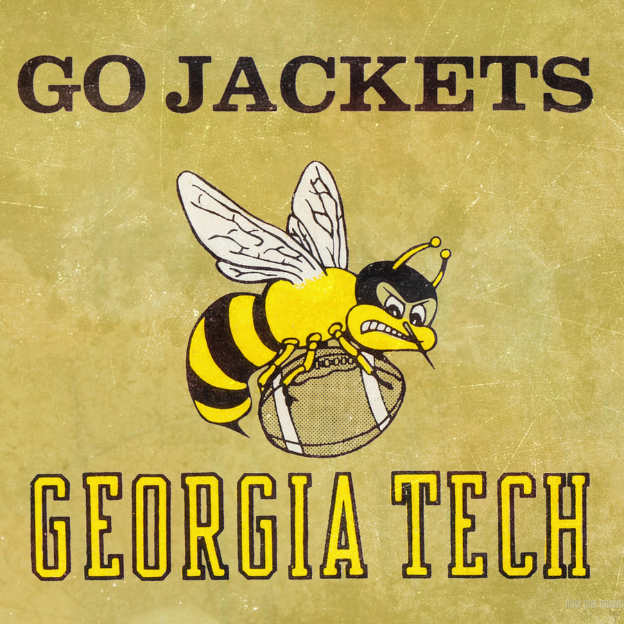 1982 Georgia Tech Yellow Jacket Football Art by Row One Brand Wall Art