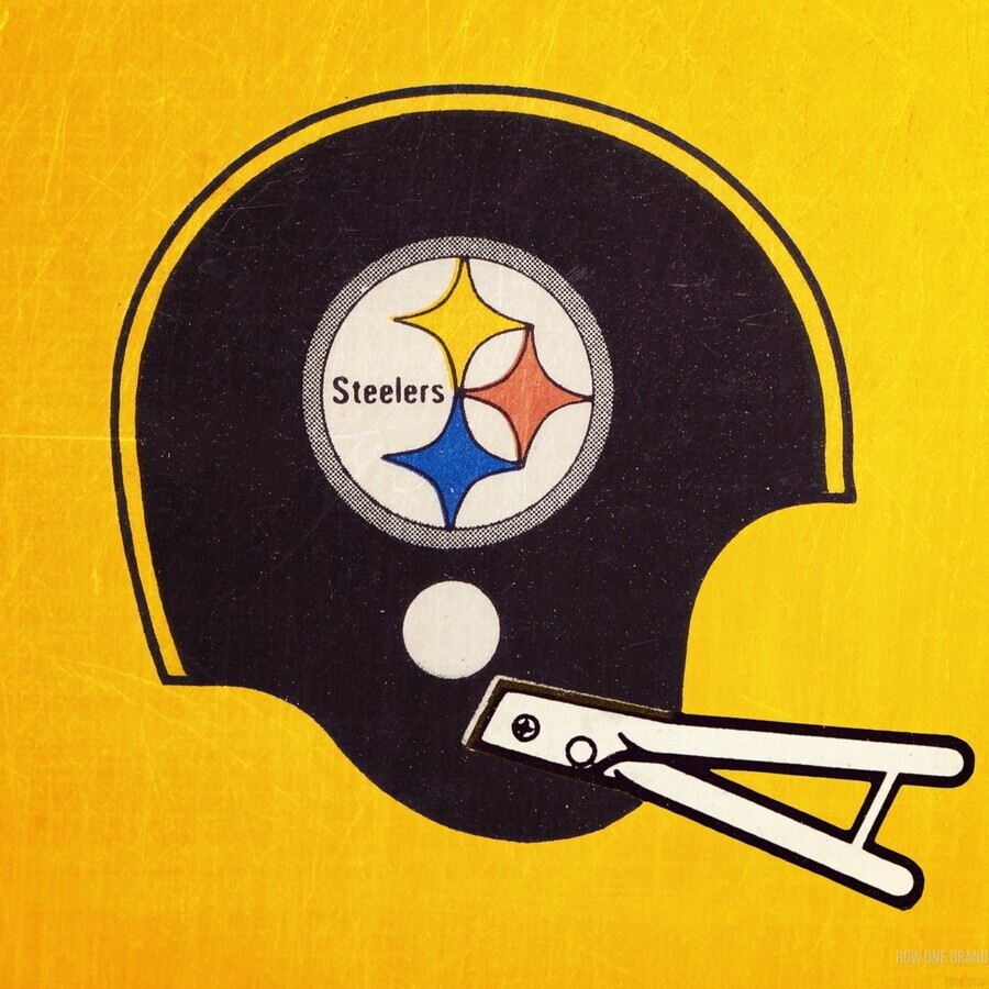 Vintage Pittsburgh Steelers Football Helmet Art by Row One Brand