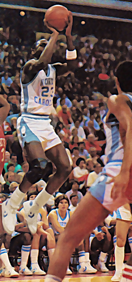 1983 Michael Jordan North Carolina Jump Shot by Row One