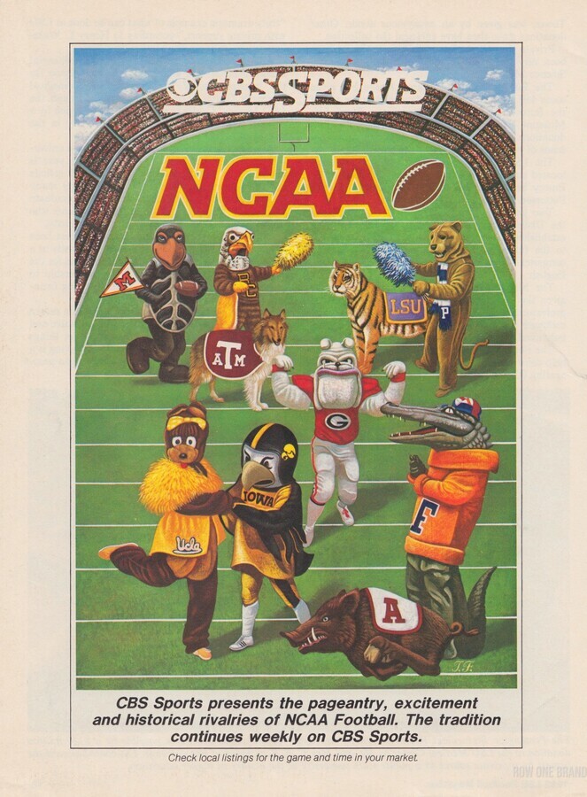 1984 CBS Sports College Football Ad Poster by Row One Brand Wall Art