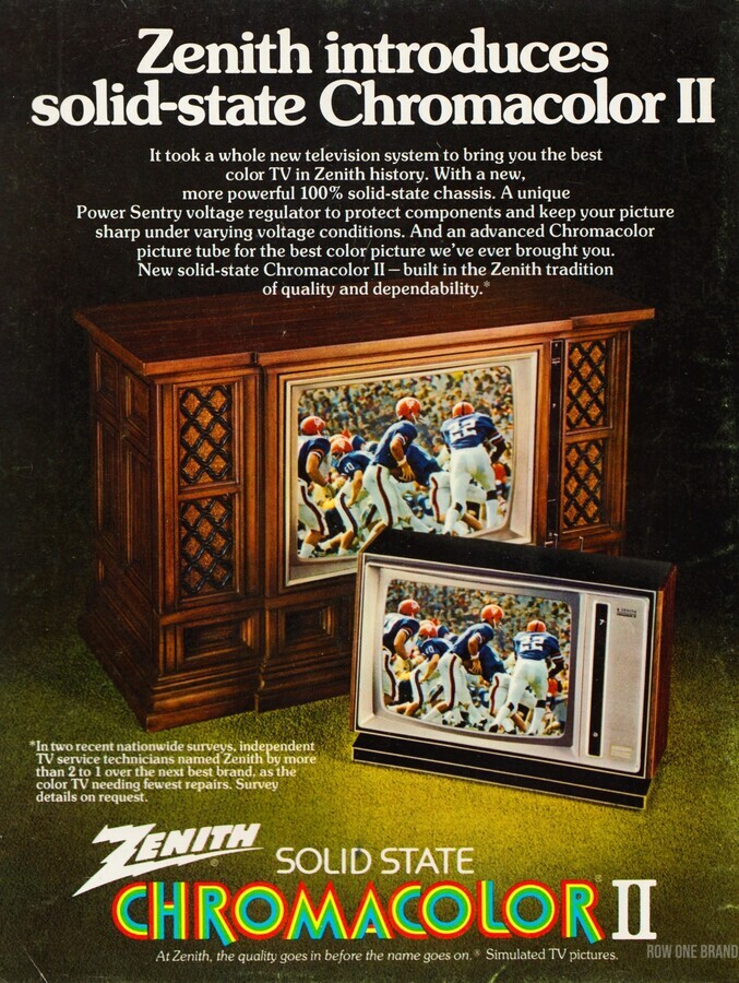 Vintage Zenith Television Advertisement Poster by Row One
