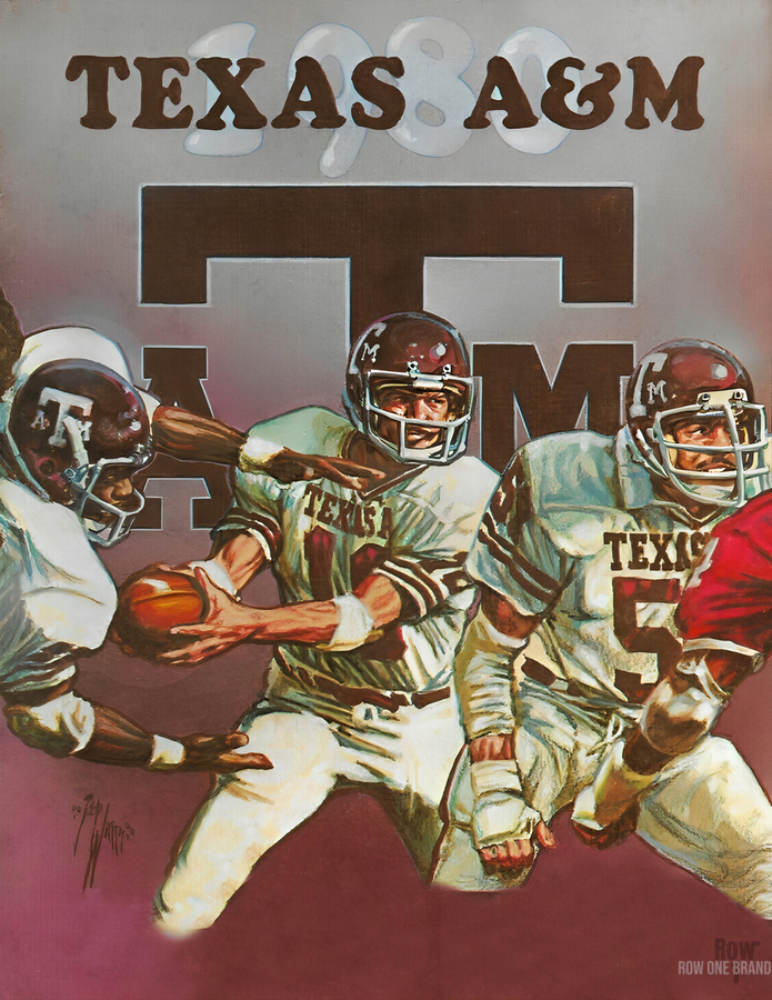 Throwback 1980 Texas AM Football Art par Row One Brand