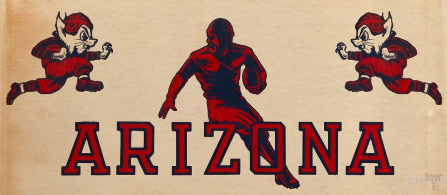 Throwback Arizona Wildcat Logos Football Art by Row One Brand Wall Art