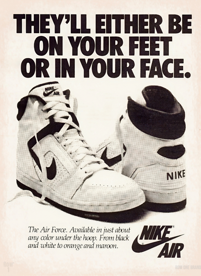Throwback Nike Air Force Shoe Ad Print by Row One Brand Wall Art