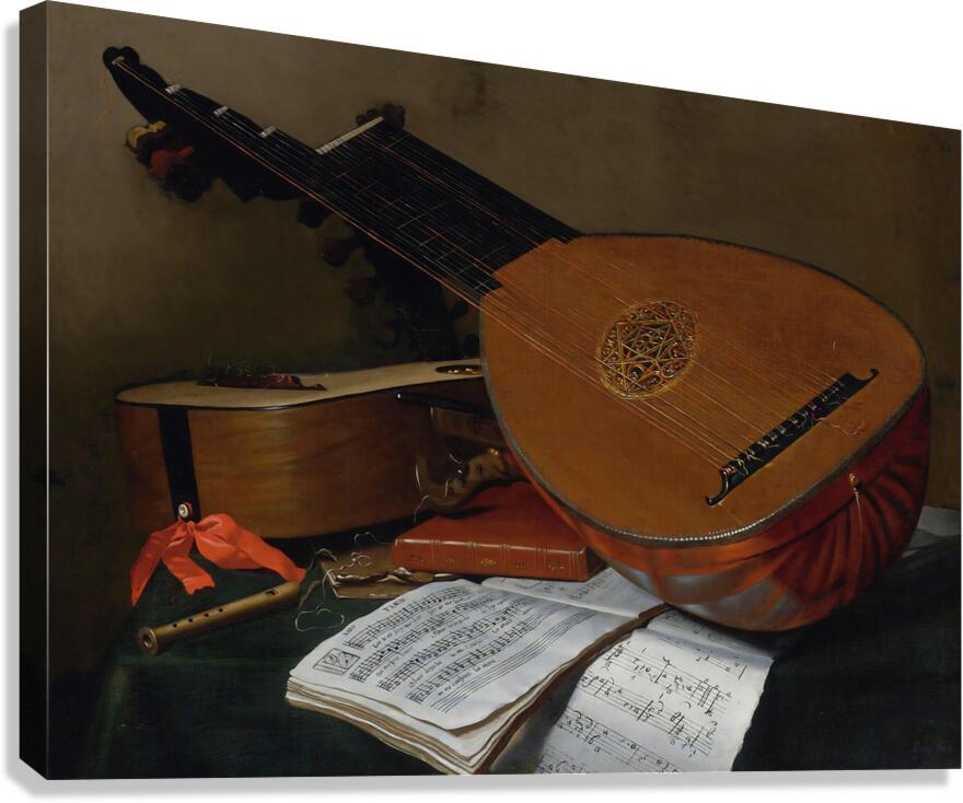 Still Life With A Lute And A Guitar Canvas Print