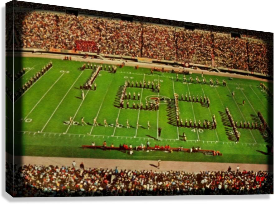 vintage texas tech football marching band art Canvas Print