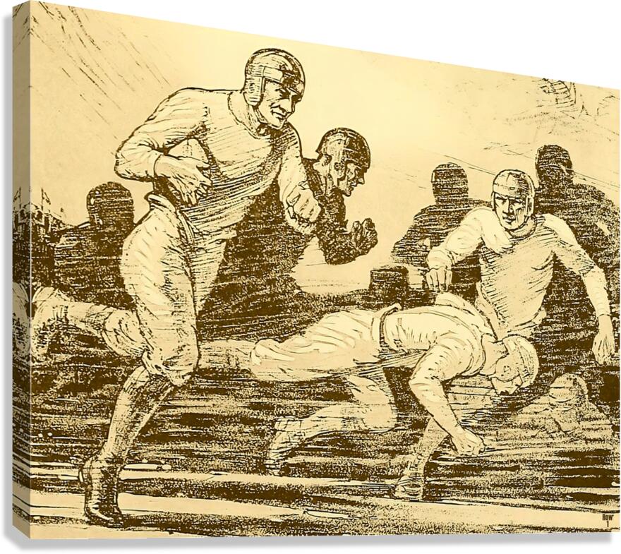 1920s football art vintage gridiron Canvas Print