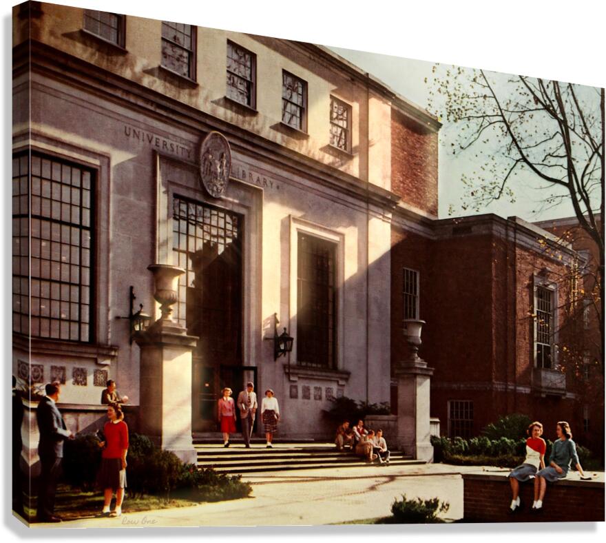 1940s university of west virginia campus art Canvas Print