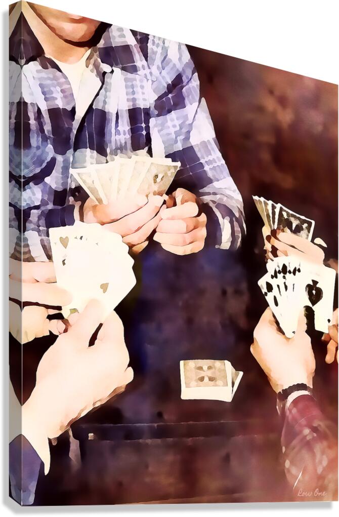 1950s card game Canvas Print