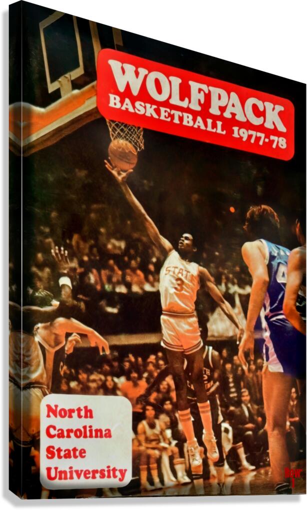 1977 NC State Basketball Throwback Art Canvas Print